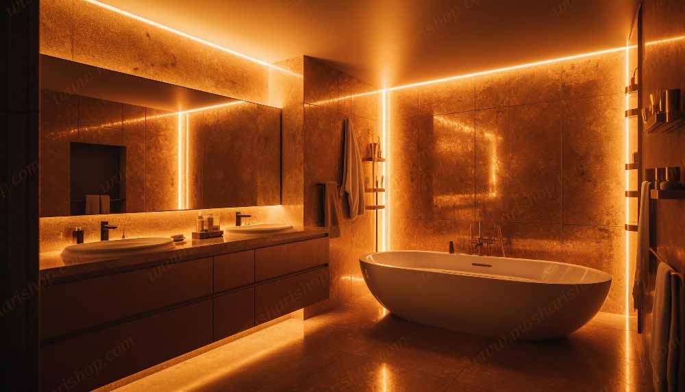 نورپردازی مدرن حمام و سرویس بهداشتی