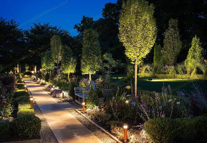 اصول طراحی نورپردازی فضای سبز، باغ، باغچه