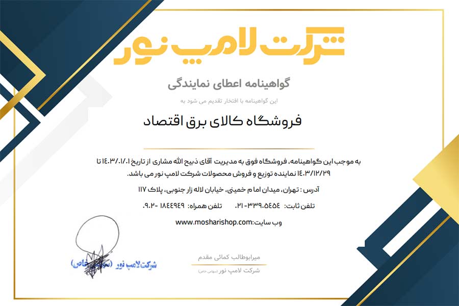 نمایندگی لامپ نور